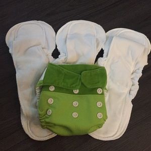 Grovia One Size Cloth Diaper Shell and 3 Soakers